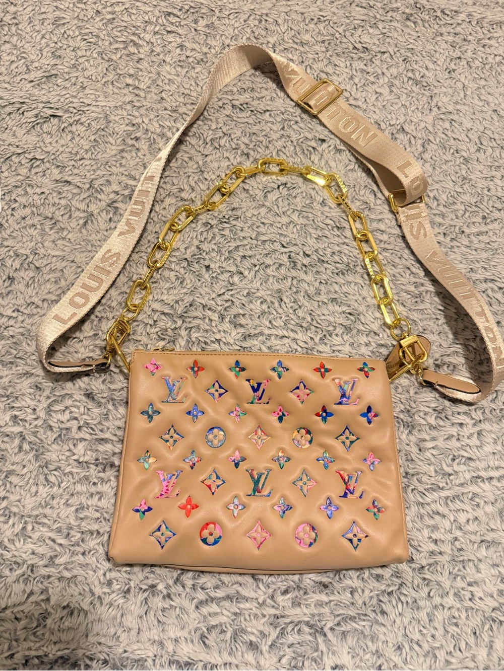 Multicolor Monogram Beige Shoulder Bag